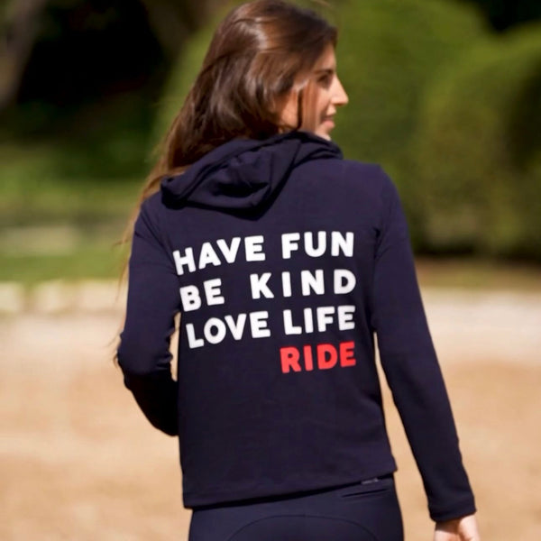 Tricot hoodie "have fun" | marinho