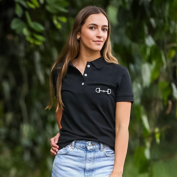 Polo feminina | preta e off white