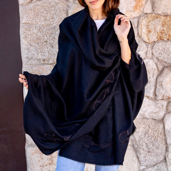 Pashmina manta | bridão preta
