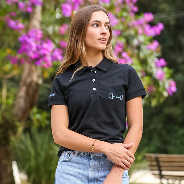 Polo feminina | preta e azul jeans