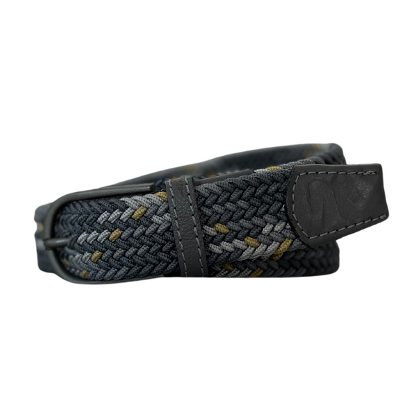 Cinto elastic zig-zag | cinza e amarelo
