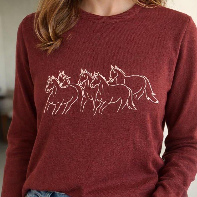 Tricot Cavalos Good Rides | Cereja