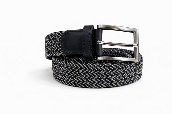 Cinto Elastic Escama | Preto e Chumbo