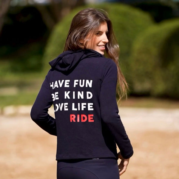 Tricot hoodie "have fun" | marinho