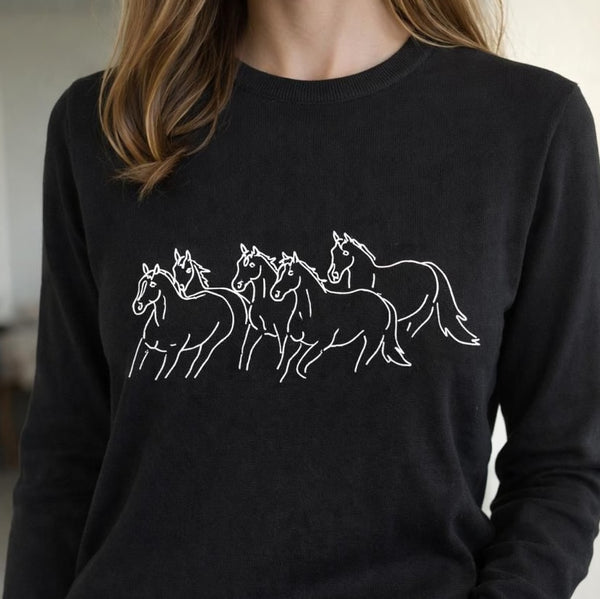 Tricot Cavalos Good Rides | Preto