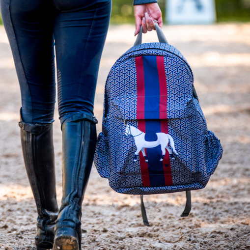 Mochila cavalo | azul e vermelha