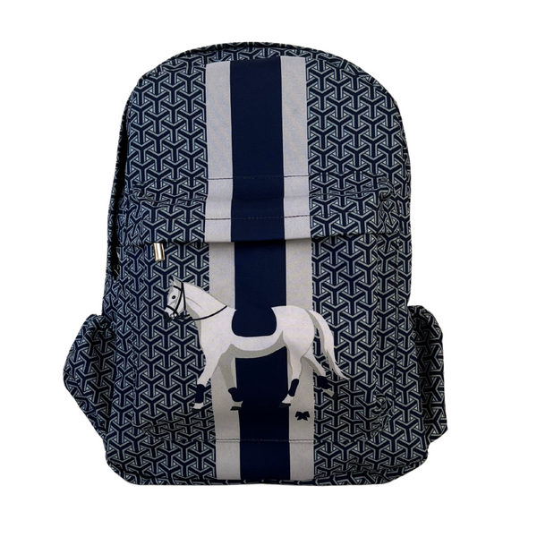 Mochila cavalo | azul e branca