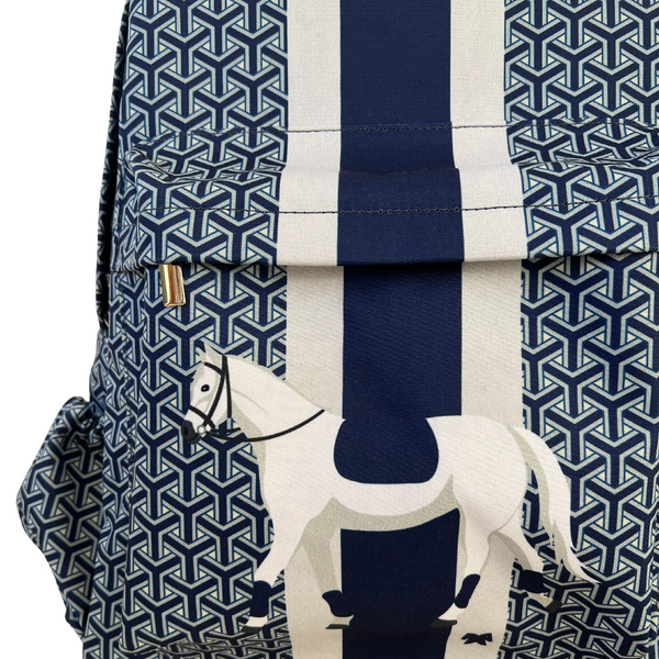 Mochila cavalo | azul e branca