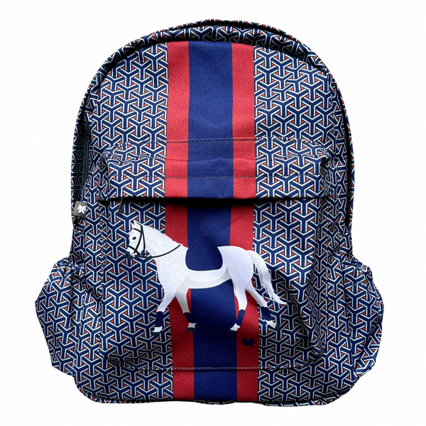 Mochila cavalo | azul e vermelha