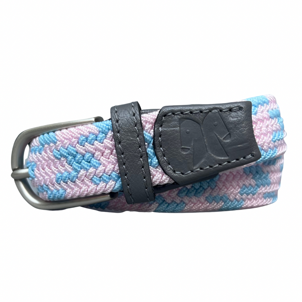 Cinto elastic slim losango | azul e rosa