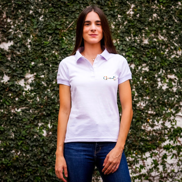 Polo feminina | branca e rainbow